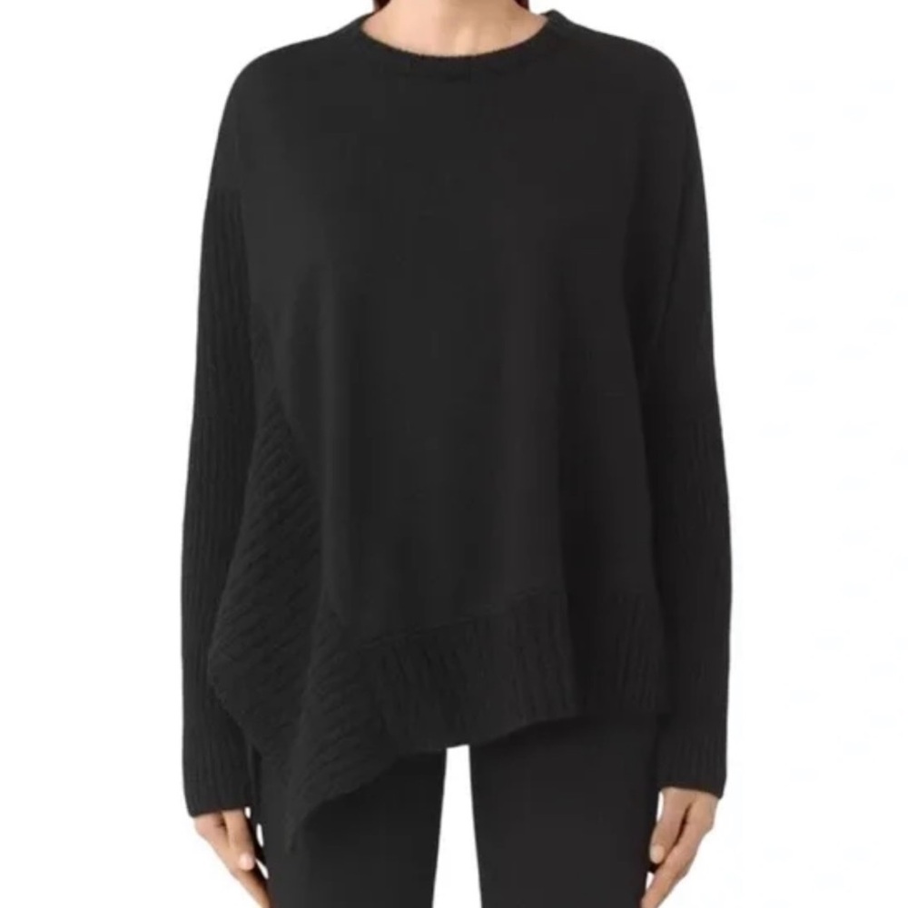 All Saints Black Crew Neck Sweater